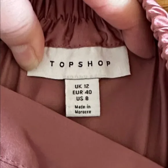 Topshop Tiered Satin Maxi Skirt Size 8 Pull On Feminine Girly Fairy Dusty Rose - Picture 7 of 11